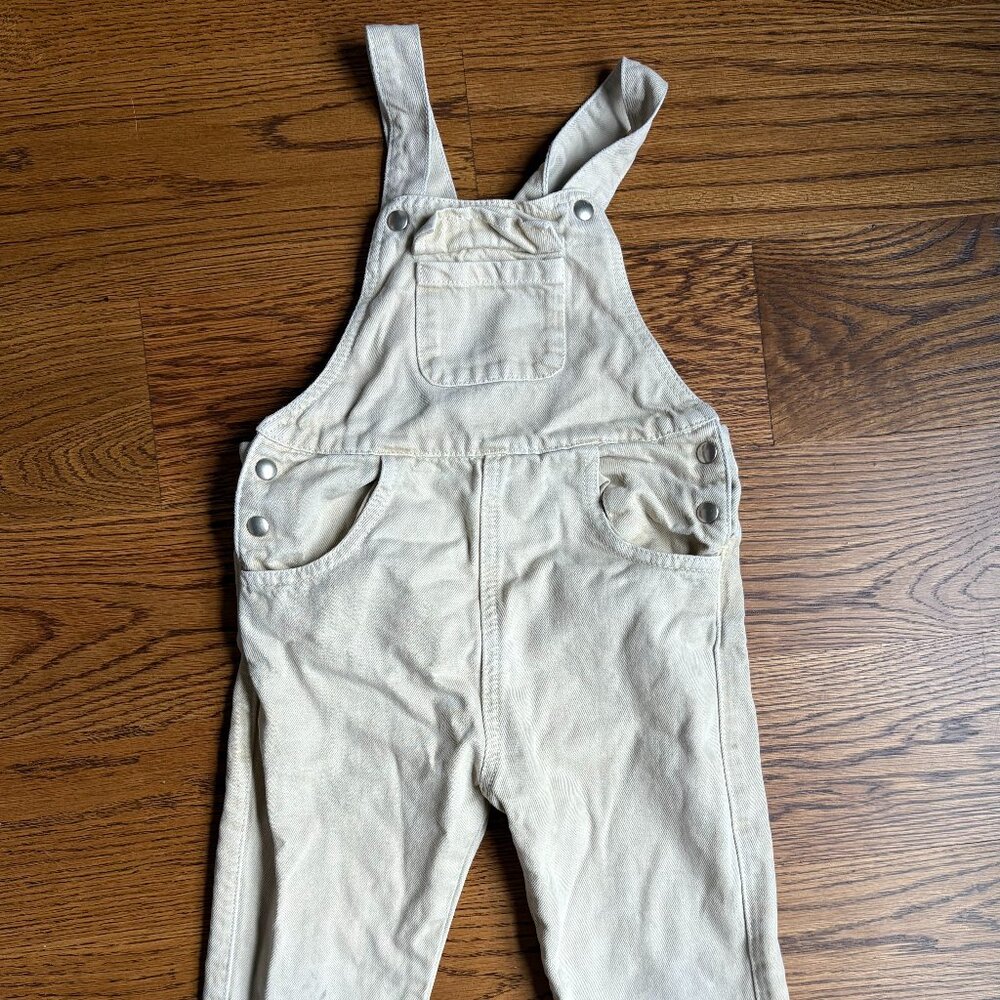 Zara Kids Khaki Overalls Unisex Size 3-4